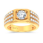 14K 2.00CT CERTIFIED LAB GROWN MENS RING GOLD