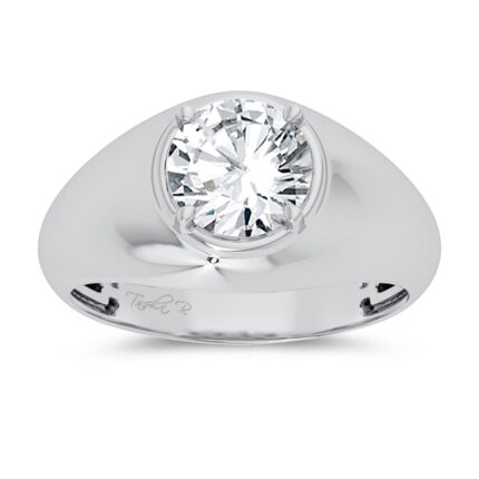 14K 2.00CT CERTIFIED LAB GROWN MENS RING WHITE GOLD