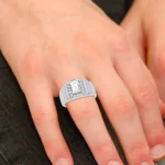 14K 2.60CT CERTIFIED LAB GROWN MENS RING - Image 4