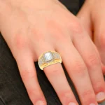 14K 2.98CT CERTIFIED LAB GROWN MENS RING - Image 4
