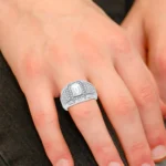 14K 2.98CT CERTIFIED LAB GROWN MENS RING - Image 4