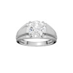 14K 3.00CT CERTIFIED LAB GROWN DIAMOND MENS RING SILVER