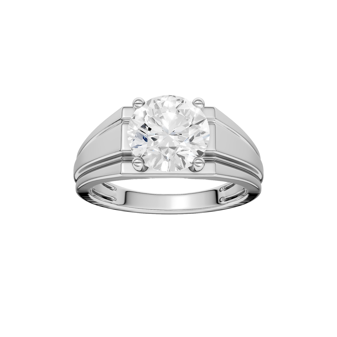 14K 3.00CT CERTIFIED LAB GROWN DIAMOND MENS RING SILVER 1 14K 3.00CT CERTIFIED LAB GROWN DIAMOND MENS RING SILVER