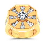 14K 3.00CT CERTIFIED LAB GROWN MENS RING