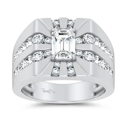 14K 3.00CT CERTIFIED LAB GROWN MENS RING