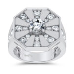 14K 3.00CT CERTIFIED LAB GROWN MENS RING