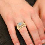 14K 4.12CT LAB DIAMOND MENS RING - Image 4