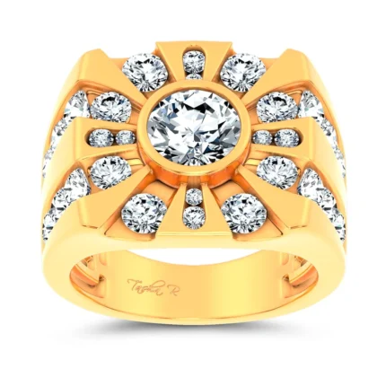 14K 4.49CT CERTIFIED LAB GROWN MENS RING
