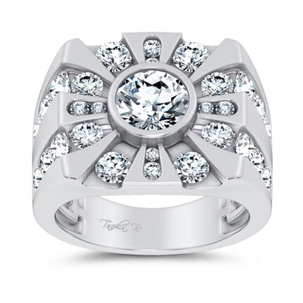 14K 4.49CT CERTIFIED LAB GROWN MENS RING