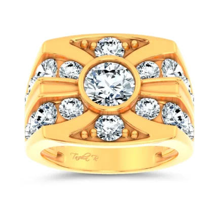 14K 4.75CT CERTIFIED LAB GROWN MENS RING