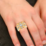14K 4.75CT CERTIFIED LAB GROWN MENS RING - Image 4