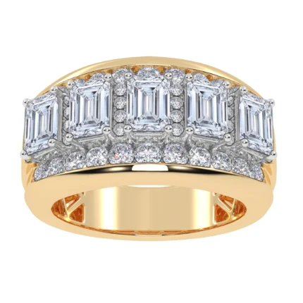 14K 5.00CT CERTIFIED LAB GROWN MENS BAND