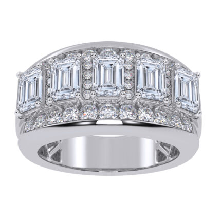 14K 5.00CT CERTIFIED LAB GROWN MENS BAND
