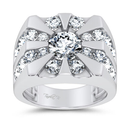 14K 5.00CT CERTIFIED LAB GROWN MENS RING