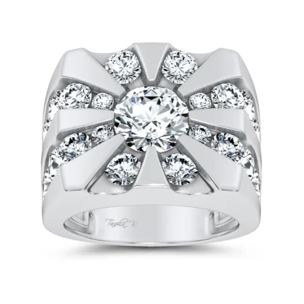14K 7.00CT CERTIFIED LAB GROWN MENS RING
