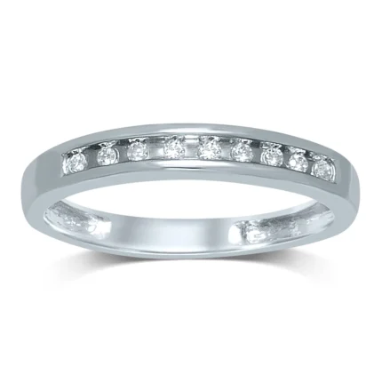 SILVER 0.10CT DIAMOND LADIES BAND