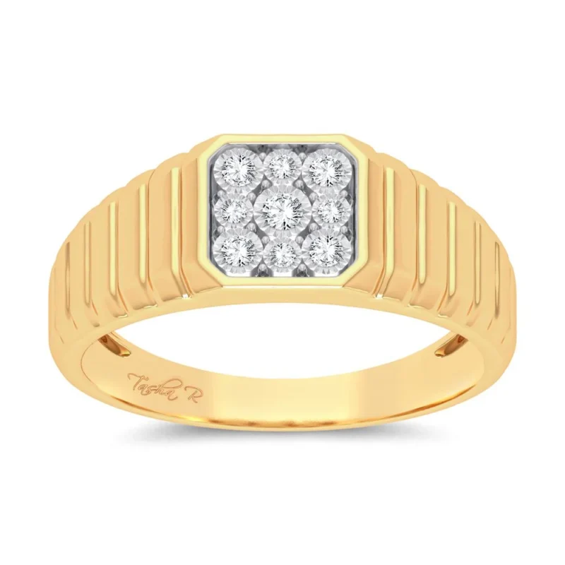 10K 0.15CT DIAMOND MENS RING GOLD