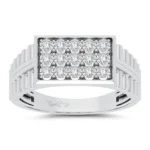 10K 0.15CT DIAMOND MENS RING WHITE GOLD